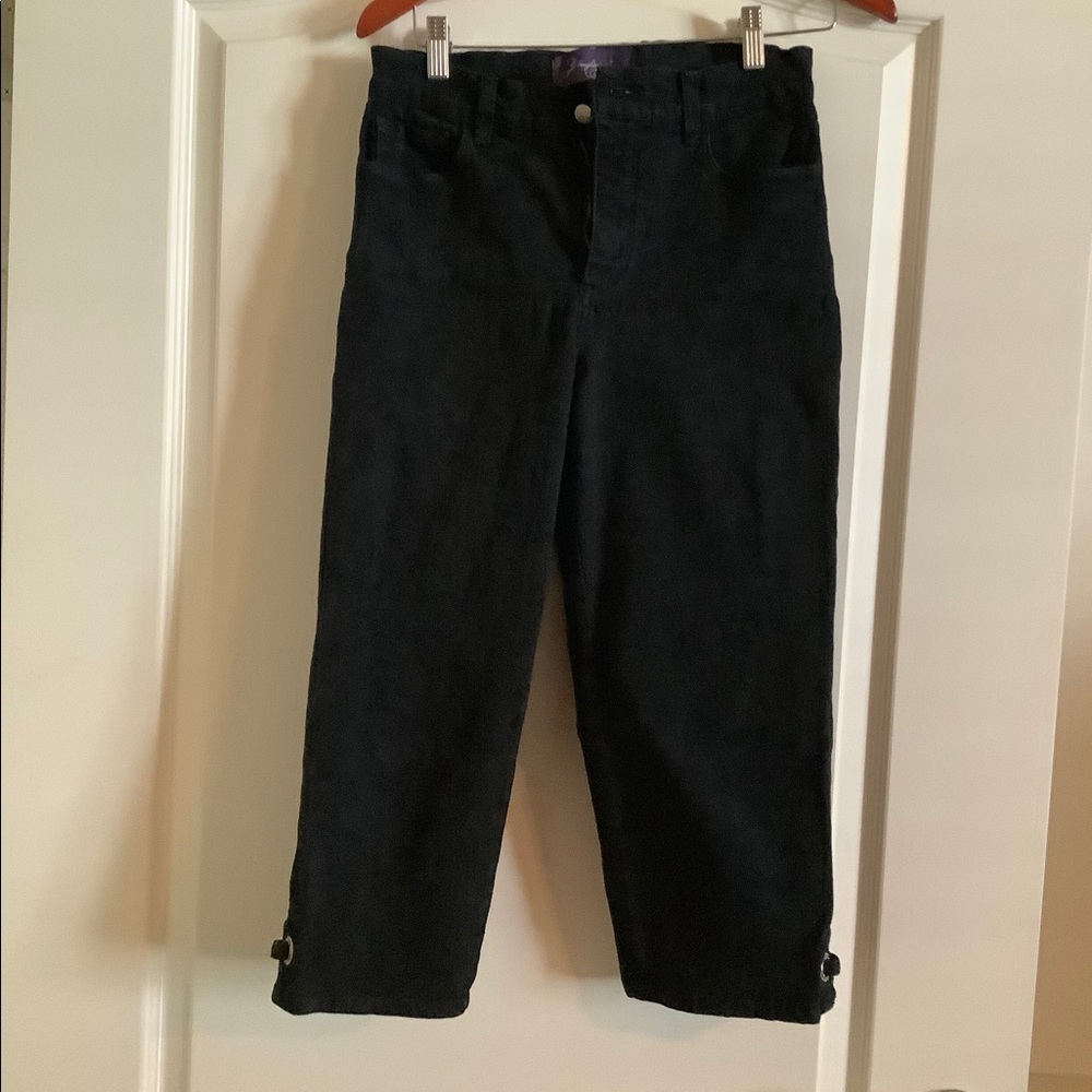 NYDJ black crop jeans with hem detail